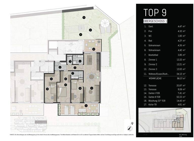 Terrassenwohnung zum Kauf - Erstbezug provisionsfrei 1.398.900 € 4 Zimmer 98,1 m² 1. Geschoss Löfflerweg 18 Hötting Innsbruck 6020