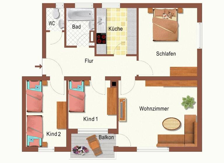 Wohnung zum Kauf 269.000 € 4 Zimmer 78 m² 3. Geschoss Heumaden Calw 75365