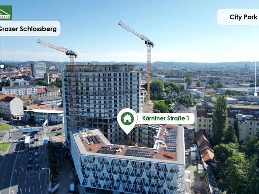 Wohnung zur Miete - Erstbezug 466 € 1 Zimmer 31,5 m² 4. Geschoss frei ab 01.05.2026 Kärntner Straße 1 Gries Graz 8020