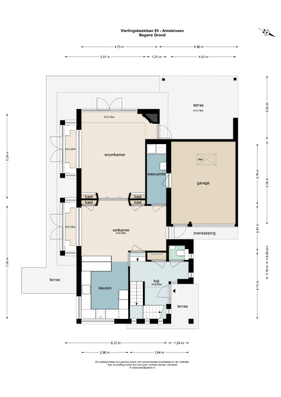 Villa zum Kauf 1.795.000 € 7 Zimmer 200 m²<br/>Wohnfläche 360 m²<br/>Grundstück vierlingsbeeklaan 85 amstelveen 1187 AV