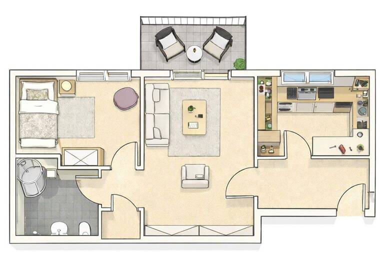 Wohnung zur Miete 680 € 2 Zimmer 46,4 m² 1. Geschoss frei ab 01.04.2026 Bargteheide 22941