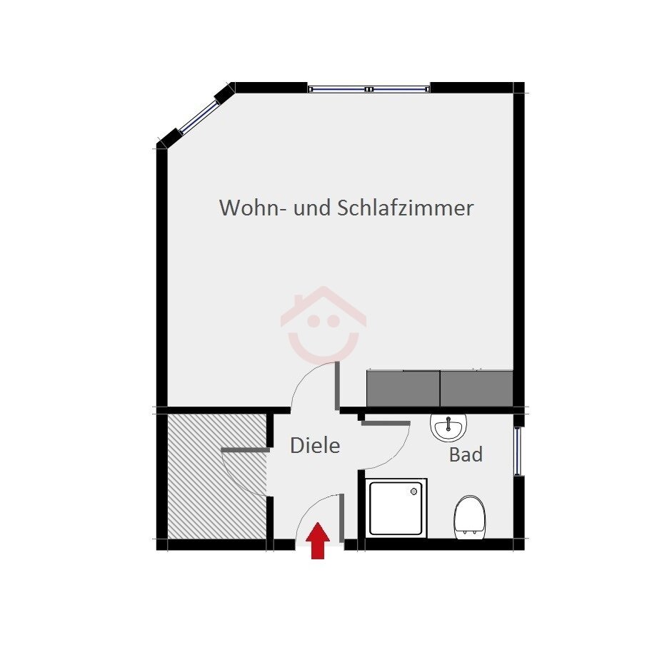 Wohnung zur Miete 340 € 1 Zimmer 34 m²<br/>Wohnfläche EG<br/>Geschoss Steinbach Fernwald-Steinbach 35463