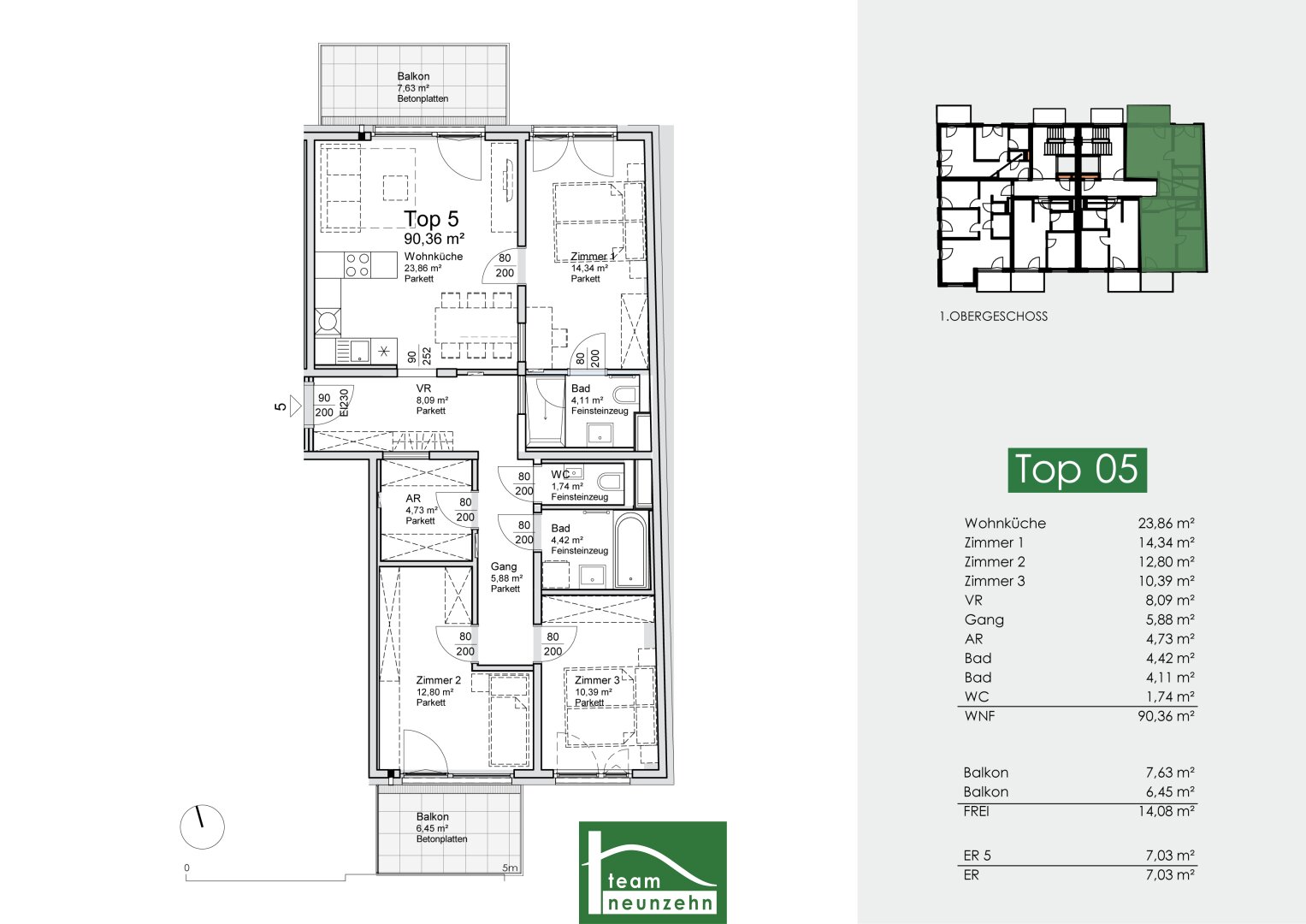 Wohnung zum Kauf provisionsfrei 449.910 € 4 Zimmer 90,5 m²<br/>Wohnfläche 1.<br/>Geschoss Gartenheimstraße 45-47 Wien 1220