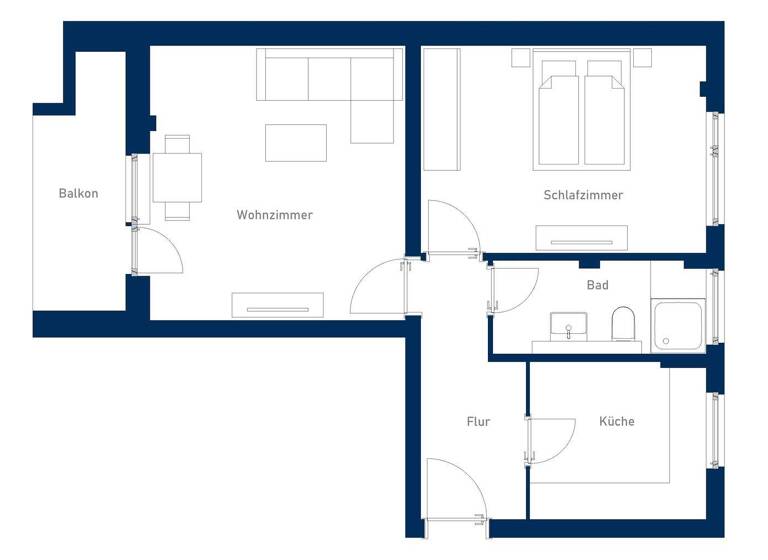 Wohnung zur Miete 1.200 € 2 Zimmer 57 m² 1. Geschoss frei ab sofort Alsterweg 46b Lichterfelde Berlin 14167