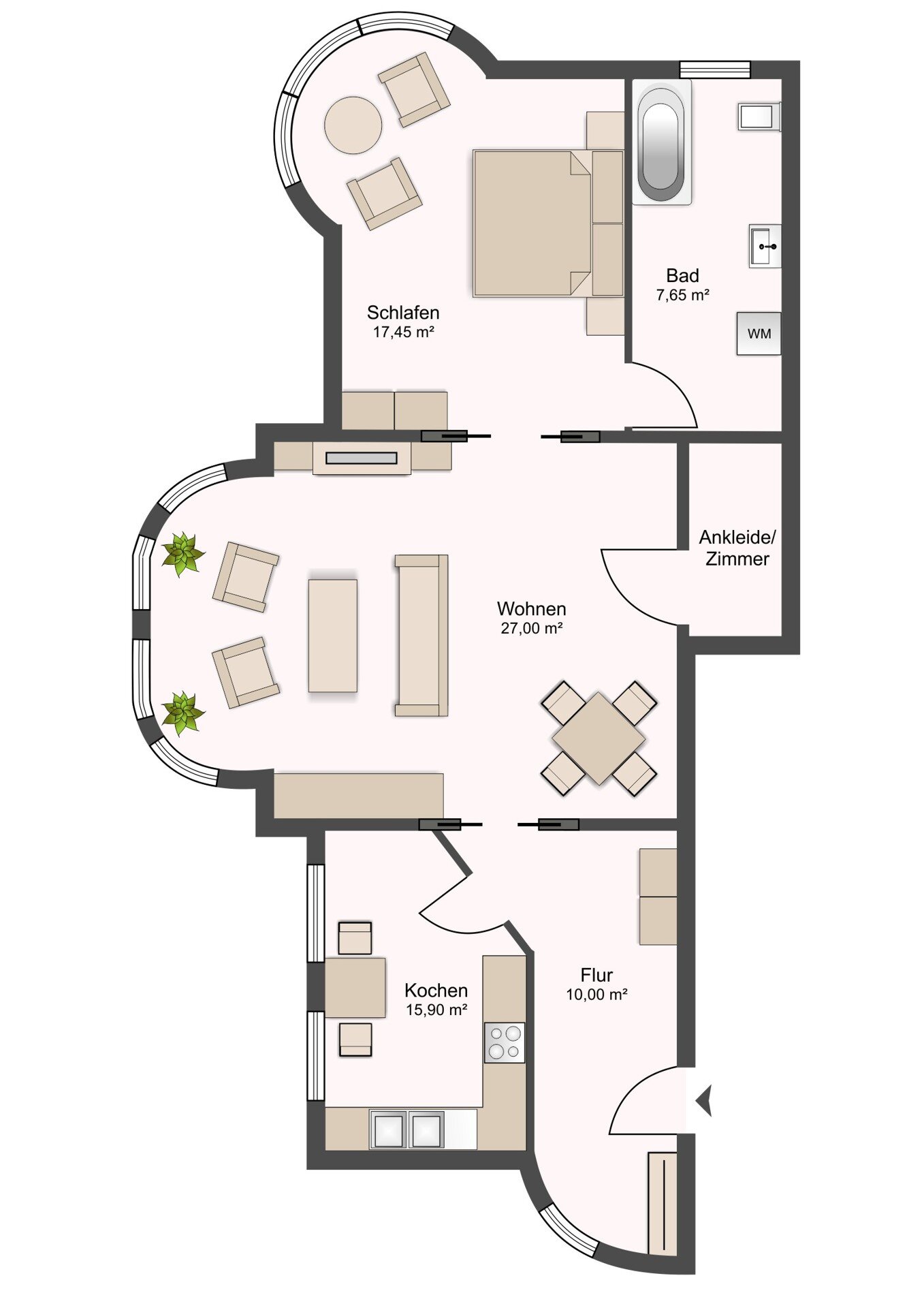 Wohnung zur Miete Wohnen auf Zeit 1.290 € 2 Zimmer 73 m²<br/>Wohnfläche Übriges Stade Stade 21680