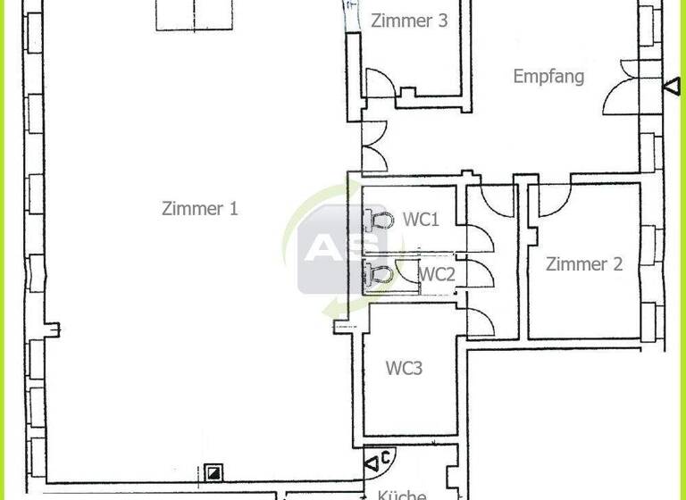 Bürofläche zur Miete 800 € 4 Zimmer 204,1 m² Bürofläche Crimmitschauer Straße 162 Langenhessen Werdau 08412