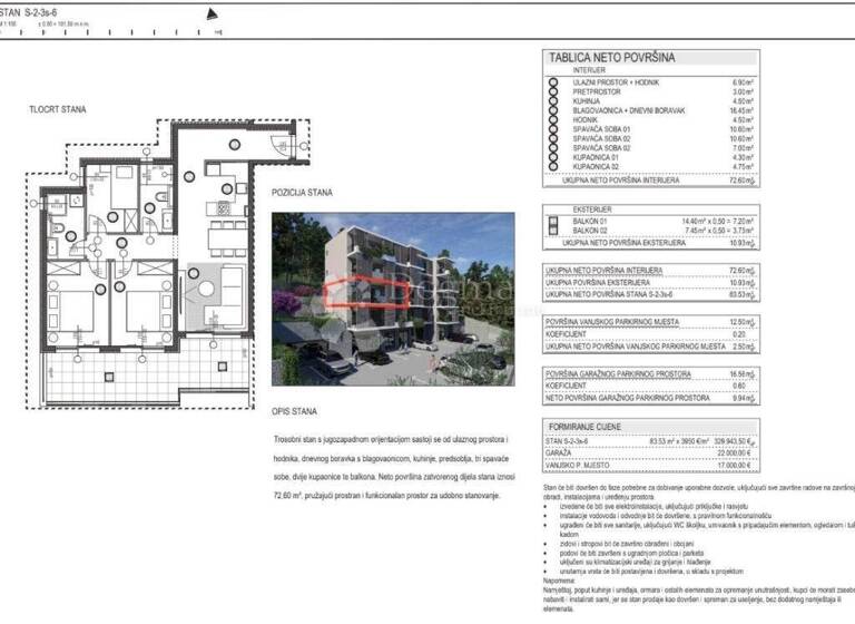 Wohnung zum Kauf 330.000 € 4 Zimmer 83 m² 2. Geschoss Omis