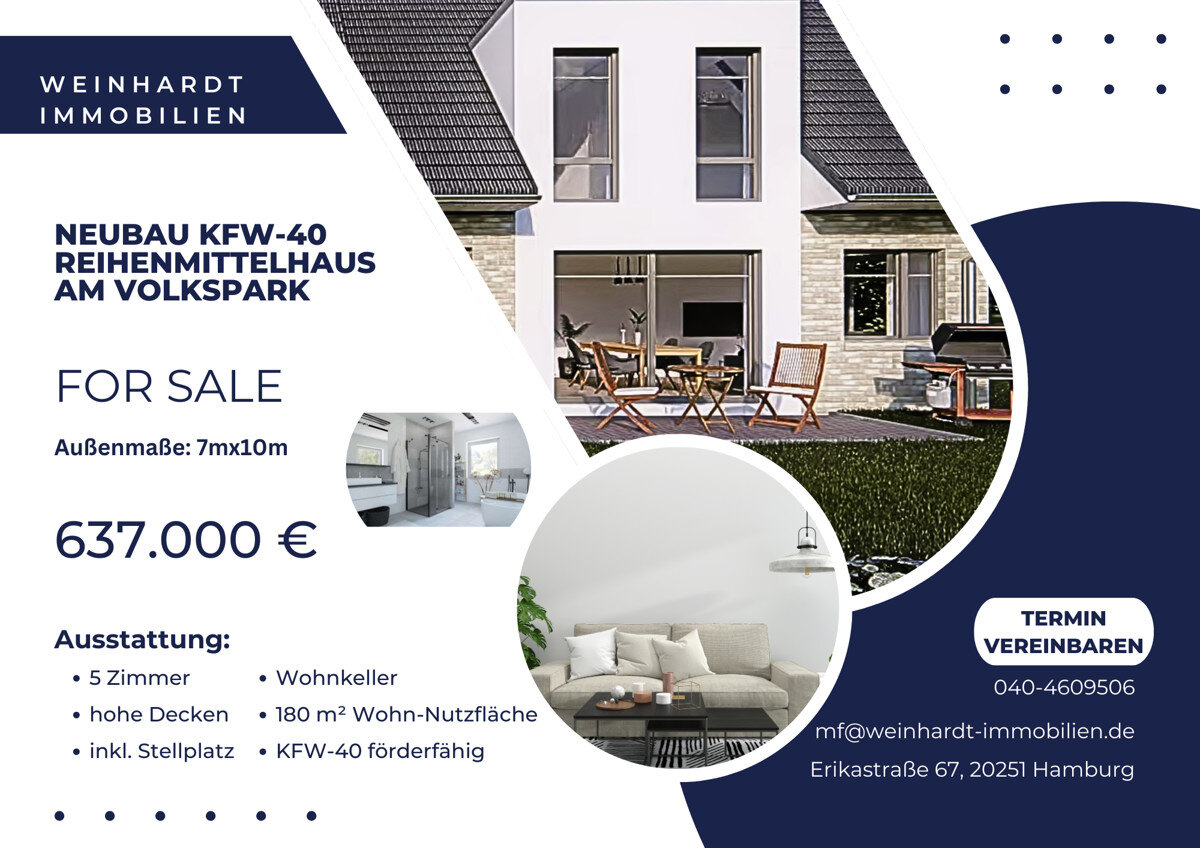 Reihenmittelhaus zum Kauf 637.000 € 5 Zimmer 180 m²<br/>Wohnfläche 256 m²<br/>Grundstück Lurup Hamburg / Lurup 22547