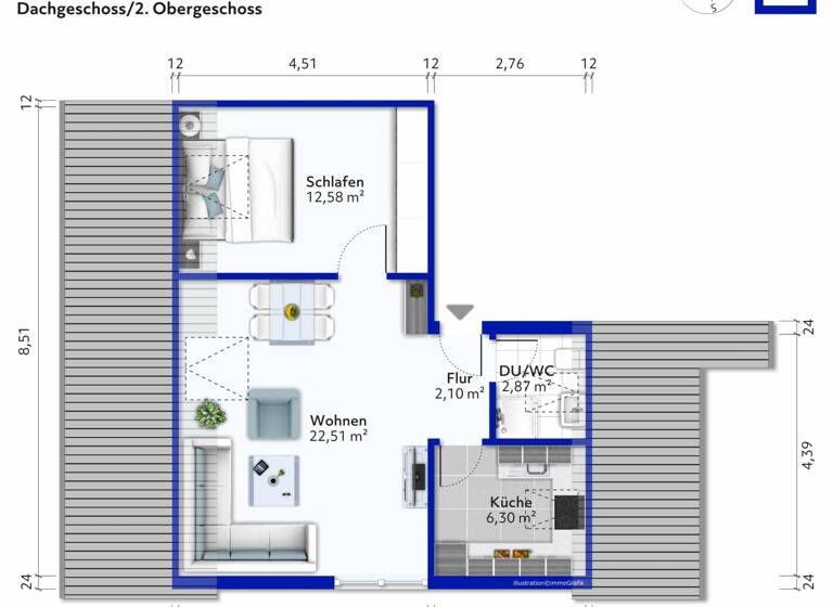 Wohnung zum Kauf 154.000 € 2 Zimmer 46,4 m² 2. Geschoss Ost Ludwigsburg 71640