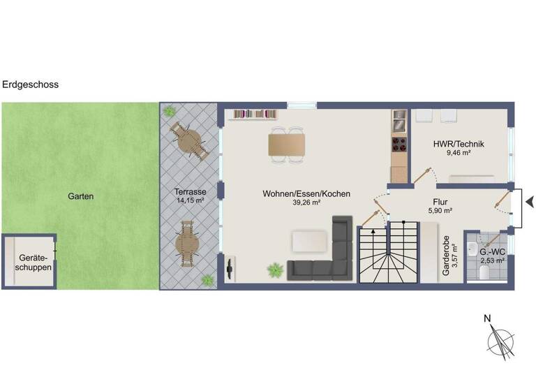 Reihenendhaus zum Kauf provisionsfrei 460.000 € 5 Zimmer 142,5 m² 239,4 m² Grundstück frei ab sofort Laer 48366