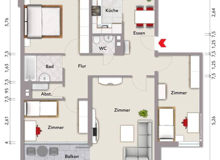 Wohnung zum Kauf 179.000 € 4 Zimmer 87 m² Berghofen Dortmund 44269