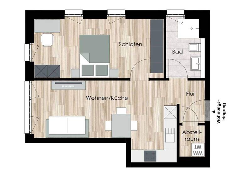 Wohnung zum Kauf provisionsfrei als Kapitalanlage geeignet 166.000 € 2 Zimmer 47,3 m² Goethestraße 11 Ohrdruf 99885