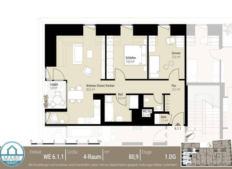 Wohnung zur Miete - Erstbezug 1.416 € 3 Zimmer 80,9 m² 6. Geschoss frei ab sofort Ringstraße 2 Innere Altstadt Dresden 01067