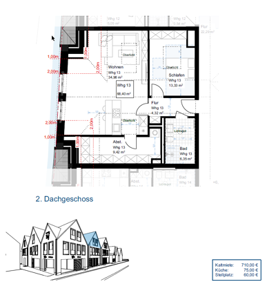 Wohnung zur Miete 710 € 2 Zimmer 68,4 m² frei ab 01.02.2025 Emsbüren Emsbüren 48488