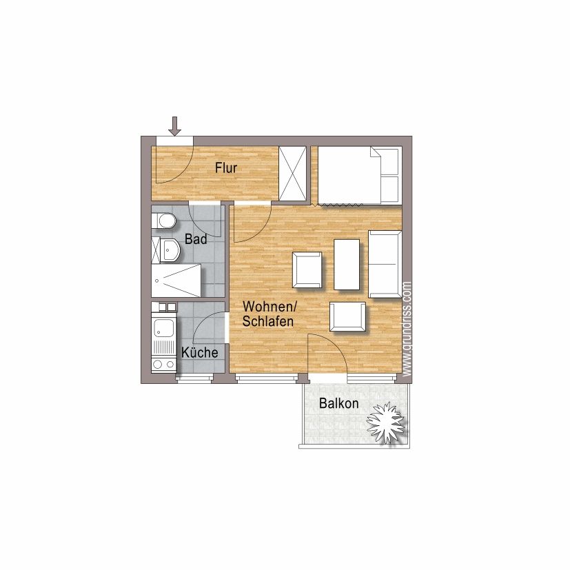 Wohnung zur Miete 400 € 1 Zimmer 32,2 m²<br/>Wohnfläche EG<br/>Geschoss 01.02.2025<br/>Verfügbarkeit Taubenstraße 1 Gravenbruch Neu-Isenburg 63263