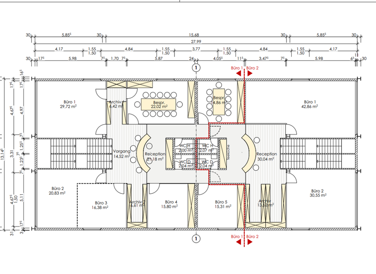 Bürofläche zur Miete 8,03 € 6 Zimmer 157 m² Bürofläche Braunschweig 38114