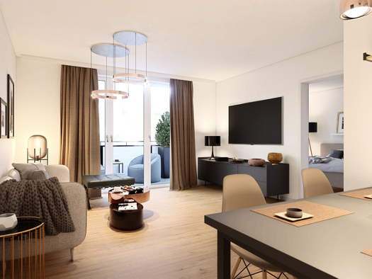 Wohnung zum Kauf - Neubau provisionsfrei als Kapitalanlage geeignet 399.900 € 2 Zimmer 53,6 m² Goldfeldweg 1 Aufkirchen Oberding 85445