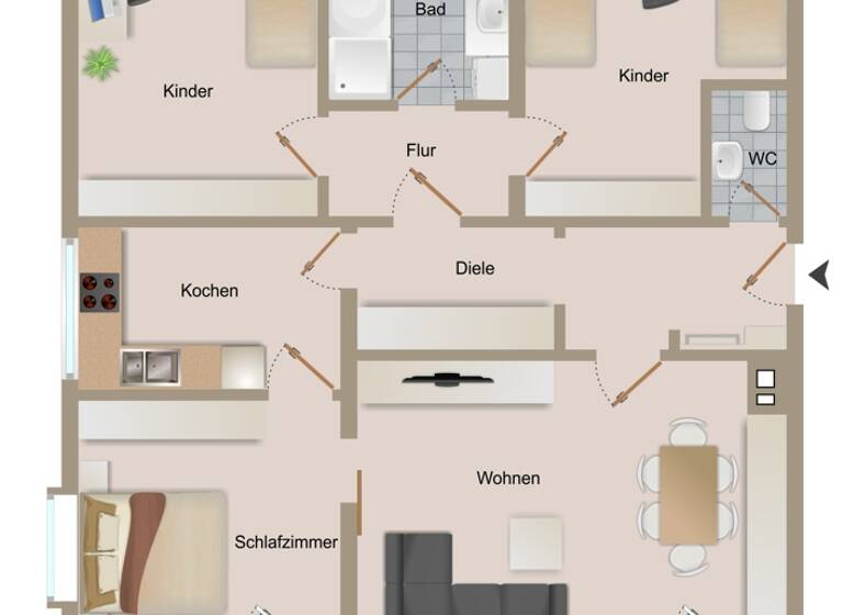 Wohnung zum Kauf 249.000 € 4 Zimmer 105 m²<br/>Wohnfläche EG<br/>Geschoss Rielasingen Rielasingen-Worblingen 78239