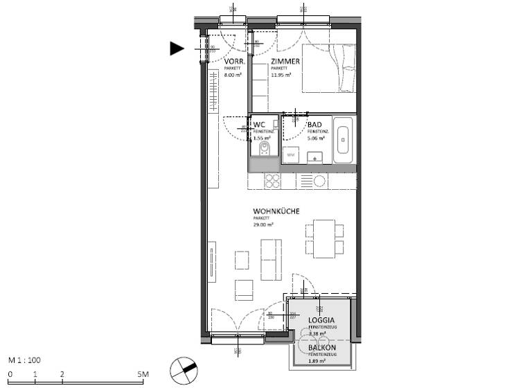 Wohnung zum Kauf 355.000 € 3 Zimmer 58,9 m² 4. Geschoss Josef-Deutsch-Strasse 5 Wien 1100
