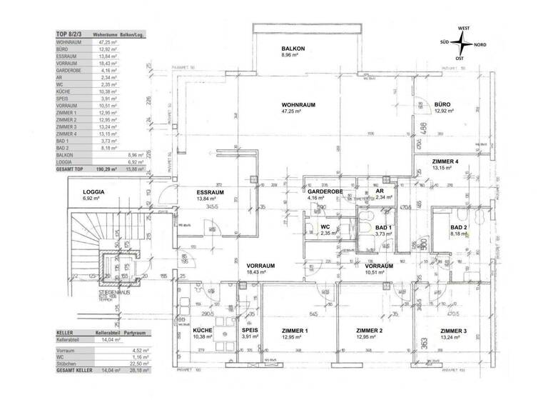 Wohnung zum Kauf 490.000 € 3 Zimmer 174,4 m² 2. Geschoss Ankershofenstraße Villacher Vorstadt Klagenfurt am Wörthersee 9020