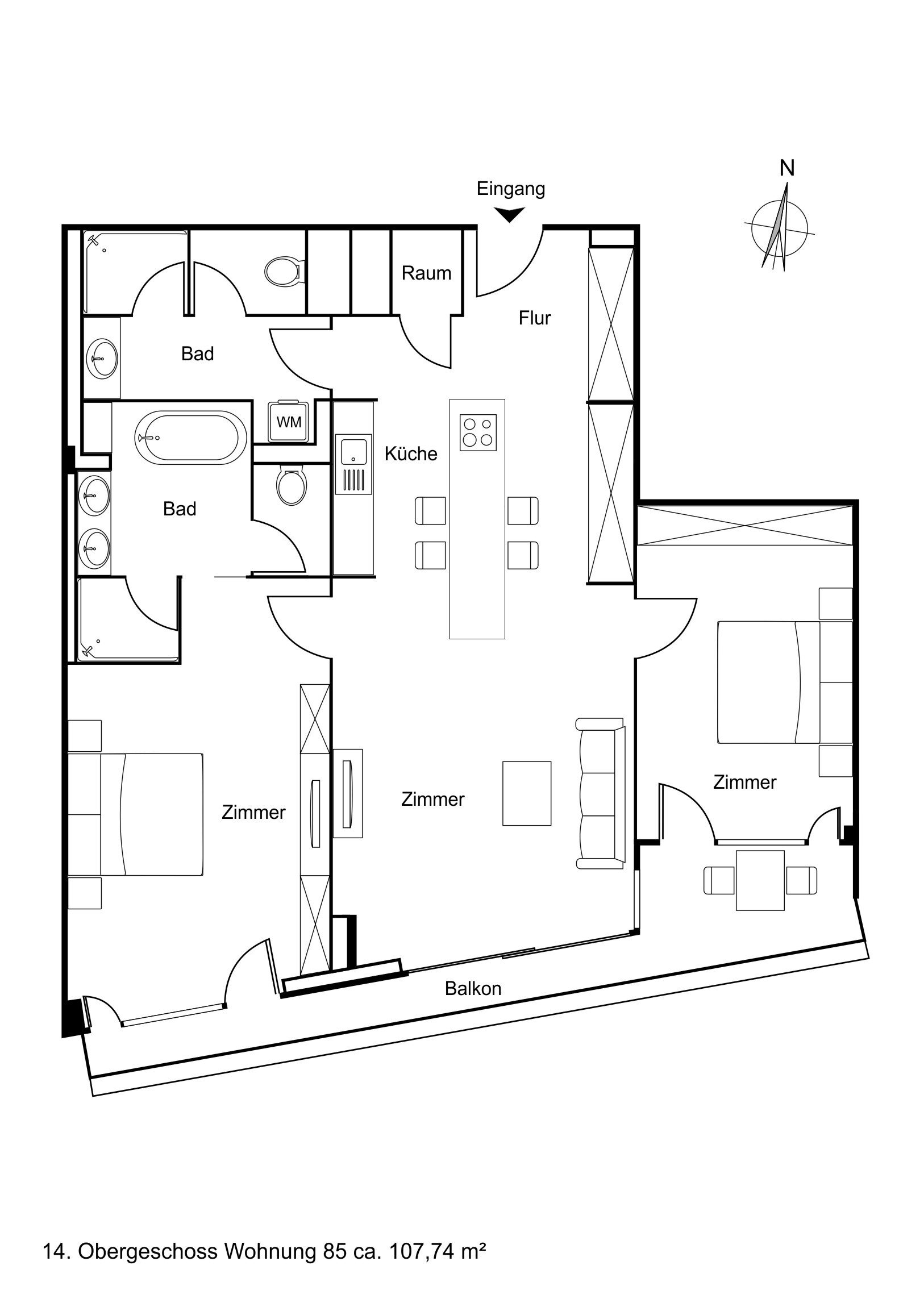 Studio zur Miete 3.950 € 3 Zimmer 107 m²<br/>Wohnfläche 01.03.2025<br/>Verfügbarkeit HafenCity Hamburg 20457