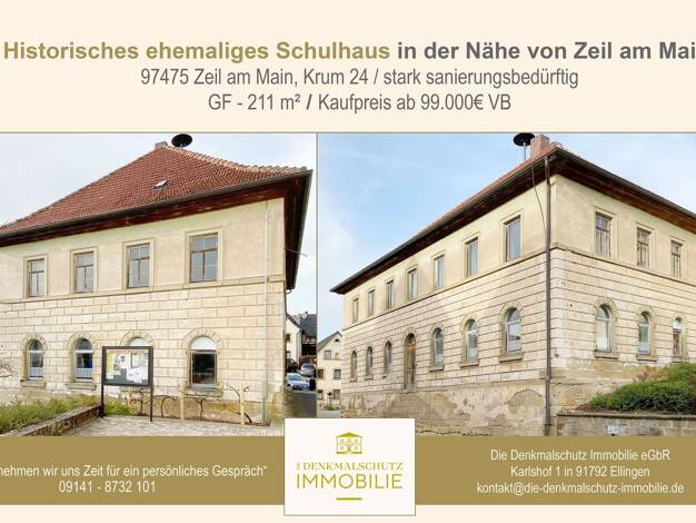 Haus zum Kauf 99.000 € 7 Zimmer 372 m² 211 m² Grundstück Krum Zeil am Main 97475