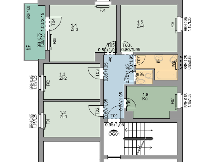 Wohnung zur Miete 682 € 4 Zimmer 81,2 m² 1. Geschoss Kapeller Str. 20 Bad Bergzabern 76887