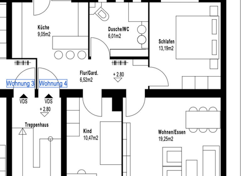 Wohnung zum Kauf 354.250 € 3 Zimmer 72,5 m² 1. Geschoss Gutenbergstrasse 23 Weststadt Fürth 90766