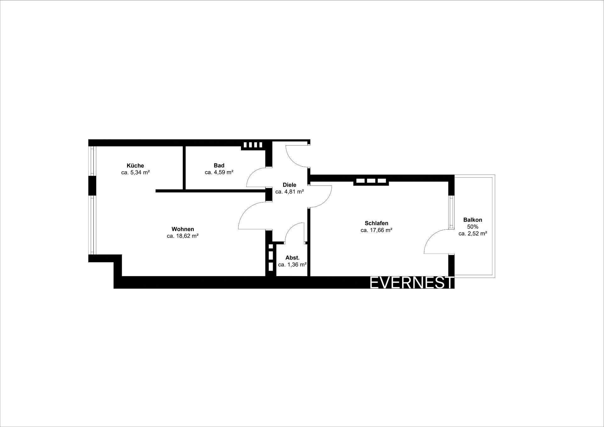 Wohnung zum Kauf 230.000 € 2 Zimmer 44 m²<br/>Wohnfläche 2.<br/>Geschoss Friedrichstadt Düsseldorf 40217