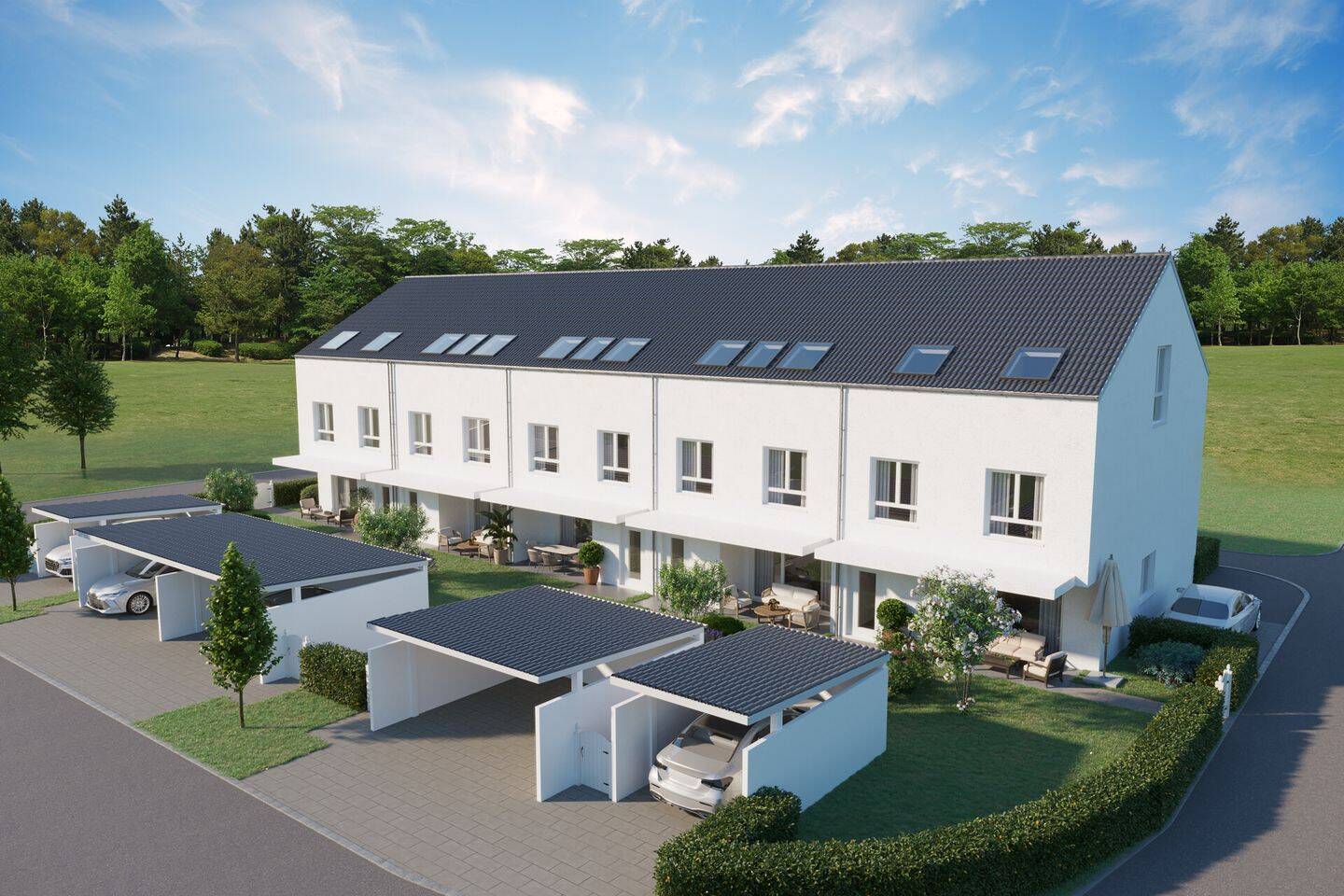 Immobilie in Großmehring - Neubau-Reihenhäuser nahe Ingolstadt - KfW-40, ruhig & naturnah - Bild 0