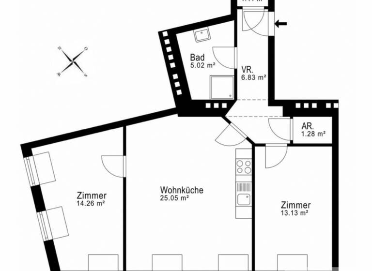 Wohnung zum Kauf 389.000 € 3 Zimmer 67 m² 5. Geschoss Wien 1050