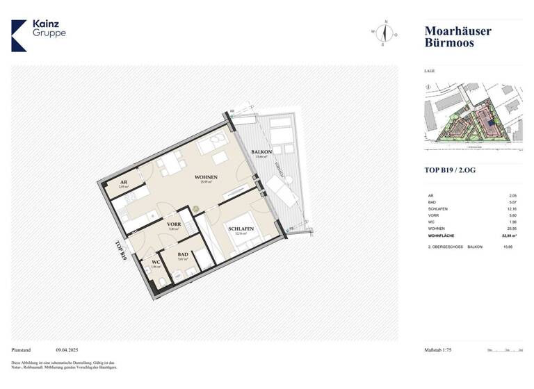 Wohnung zum Kauf - Erstbezug 244.000 € 2 Zimmer 53 m² 2. Geschoss Bürmoos 5111