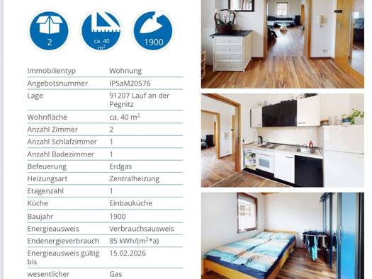 Studio zum Kauf 119.000 € 2 Zimmer 40 m² Hersbrucker Str. 25 Lauf 91207