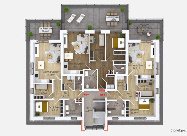 Penthouse zum Kauf 449.900 € 3 Zimmer 105 m² 2. Geschoss Brinkum Stuhr 28816