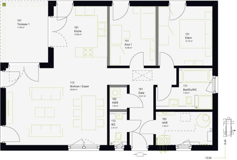 Bungalow zum Kauf provisionsfrei 476.000 € 4 Zimmer 108 m²<br/>Wohnfläche 400 m²<br/>Grundstück Kochendorf Bad Friedrichshall 74177