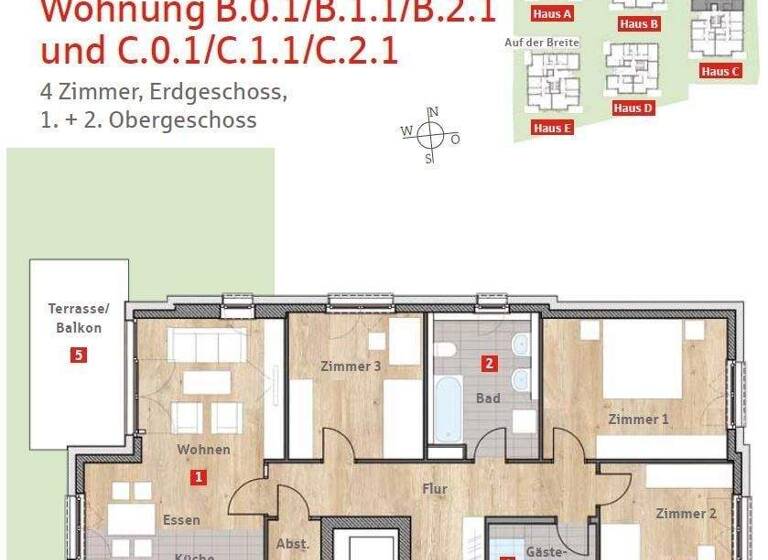 Wohnung zur Miete 1.397 € 4 Zimmer 107,5 m² 1. Geschoss frei ab 01.06.2026 Müllheim 79379