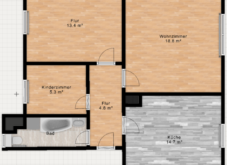 Wohnung zur Miete 350 € 2,5 Zimmer 60,6 m² 2. Geschoss frei ab sofort Thomas- Müntzer- Straße 8 Döbeln 04720
