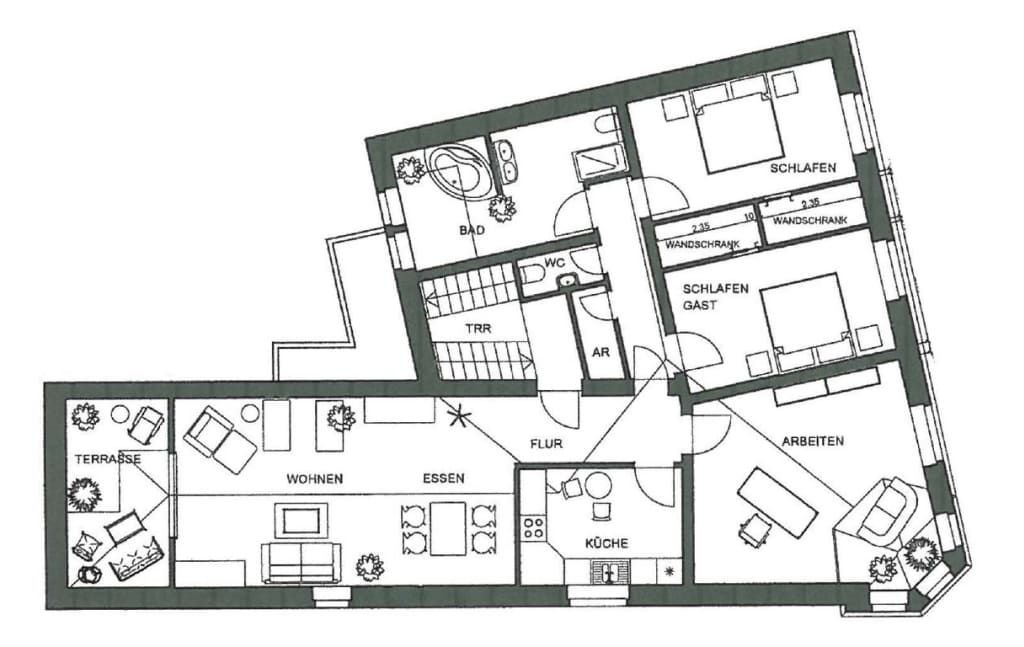 Wohnung zur Miete Wohnen auf Zeit 2.500 € 4 Zimmer 122 m²<br/>Wohnfläche ab sofort<br/>Verfügbarkeit Liliencronstraße Rath Düsseldorf 40472