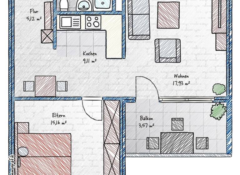 Wohnung zum Kauf 145.000 € 2 Zimmer 53,4 m²<br/>Wohnfläche 4.<br/>Geschoss Wutöschingen Wutöschingen 79793