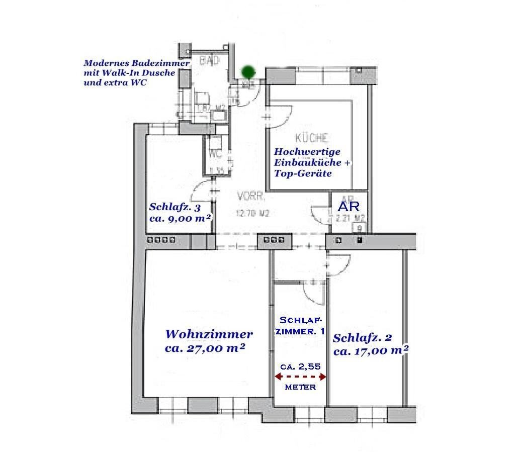 Wohnung zum Kauf 695.000 € 3,5 Zimmer 102 m²<br/>Wohnfläche 3.<br/>Geschoss Wien 1020