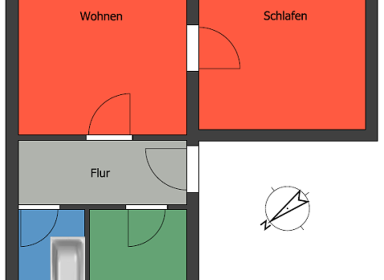 Wohnung zur Miete 306 € 2 Zimmer 47 m² 4. Geschoss frei ab sofort Crassostraße 9 Meißen 01662