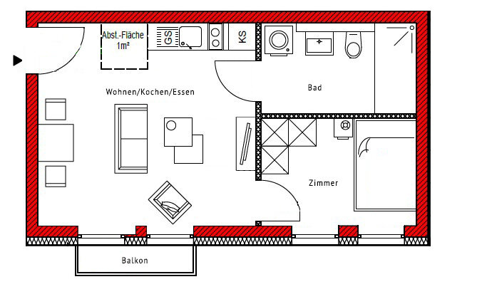 Wohnung zum Kauf 212.000 € 2 Zimmer 35,9 m²<br/>Wohnfläche 1.<br/>Geschoss Eutritzsch Leipzig 04129