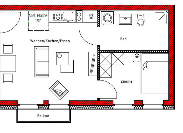 Wohnung zum Kauf 212.000 € 2 Zimmer 35,9 m²<br/>Wohnfläche 1.<br/>Geschoss Eutritzsch Leipzig 04129
