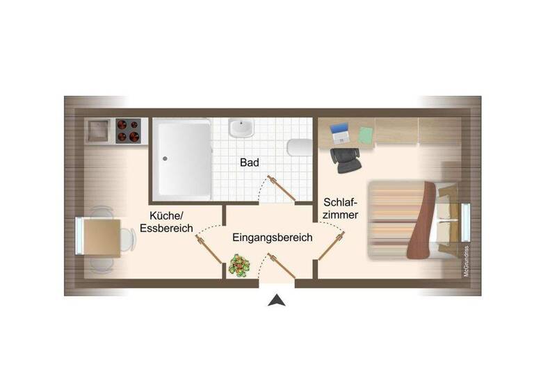 Studio zur Miete 390 € 1 Zimmer 20 m² 3. Geschoss frei ab sofort Altstadt Würzburg 97070