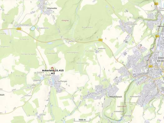 Grundstück zum Kauf provisionsfrei 193.000 € 21.450 m² Grundstück Stafflangen Biberach an der Riß 88400