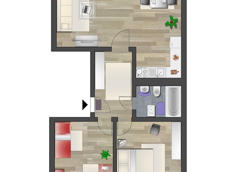 Wohnung zur Miete 330 € 3 Zimmer 55,5 m² 3. Geschoss frei ab 16.08.2026 Fürstenstr. 216 Yorckgebiet Chemnitz 09130