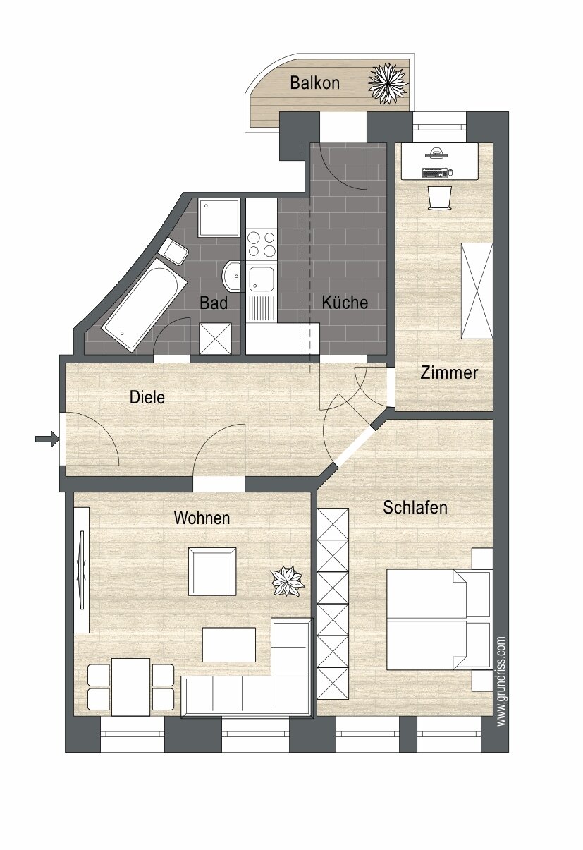 Wohnung zur Miete 1.152 € 3 Zimmer 83 m²<br/>Wohnfläche 1.<br/>Geschoss Kohlgartenstraße 65 Neustadt-Neuschönefeld Leipzig 04315