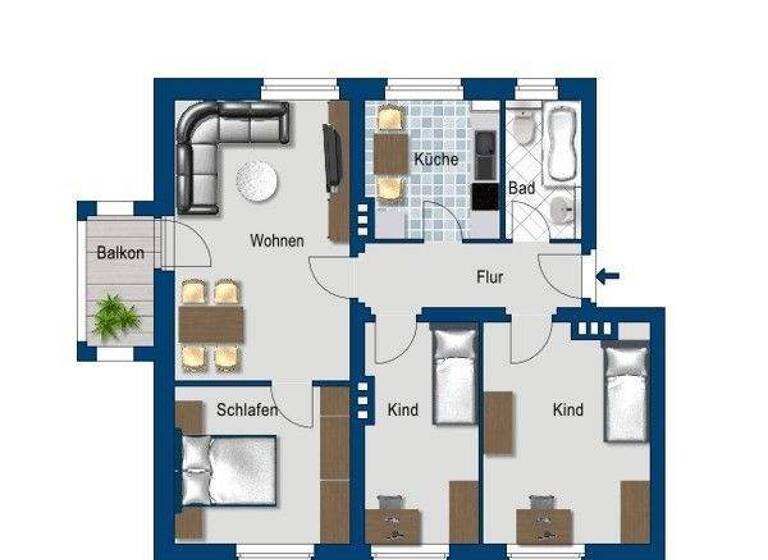 Wohnung zur Miete 442 € 3,5 Zimmer 71,8 m² 1. Geschoss frei ab 11.04.2026 Mehringstr. 1 Cracau Magdeburg 39114