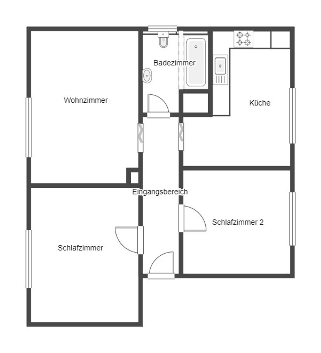 Wohnung zum Kauf 99.000 € 3 Zimmer 58,6 m²<br/>Wohnfläche EG<br/>Geschoss Leer Horstmar 48612