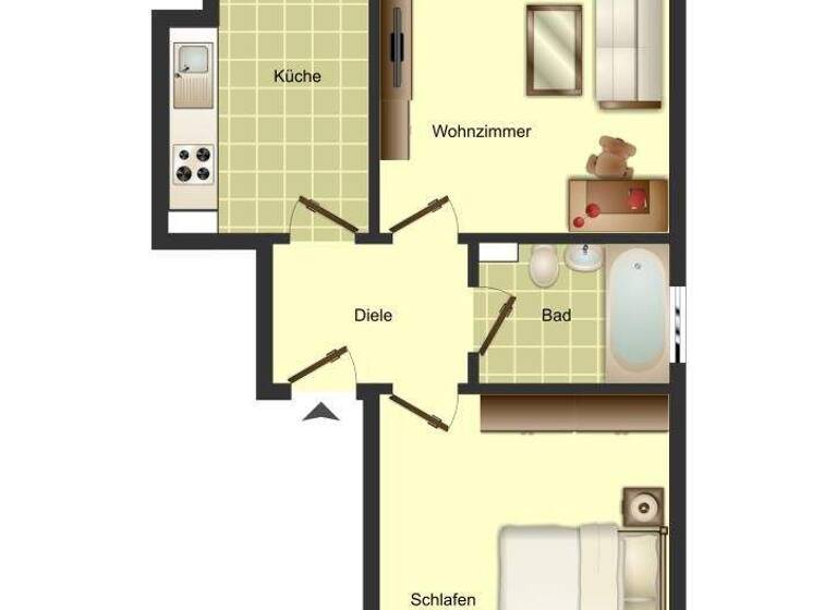 Wohnung zur Miete 369 € 2,5 Zimmer 48 m² 1. Geschoss Am Friedrichsberg 5 Mitte Bergkamen 59192